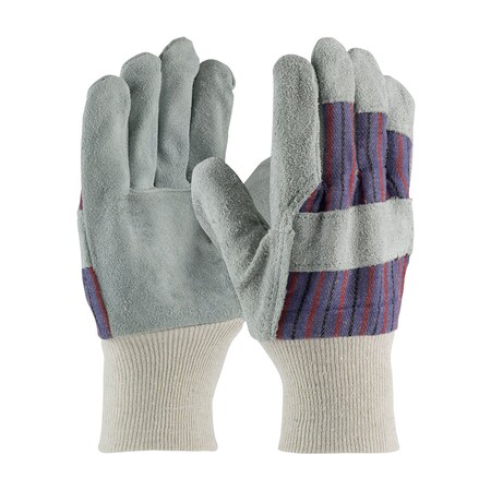 Pip Economy Grade Split Cowhide Leather Palm Glove with Fabric Back, 12PK 86-4144